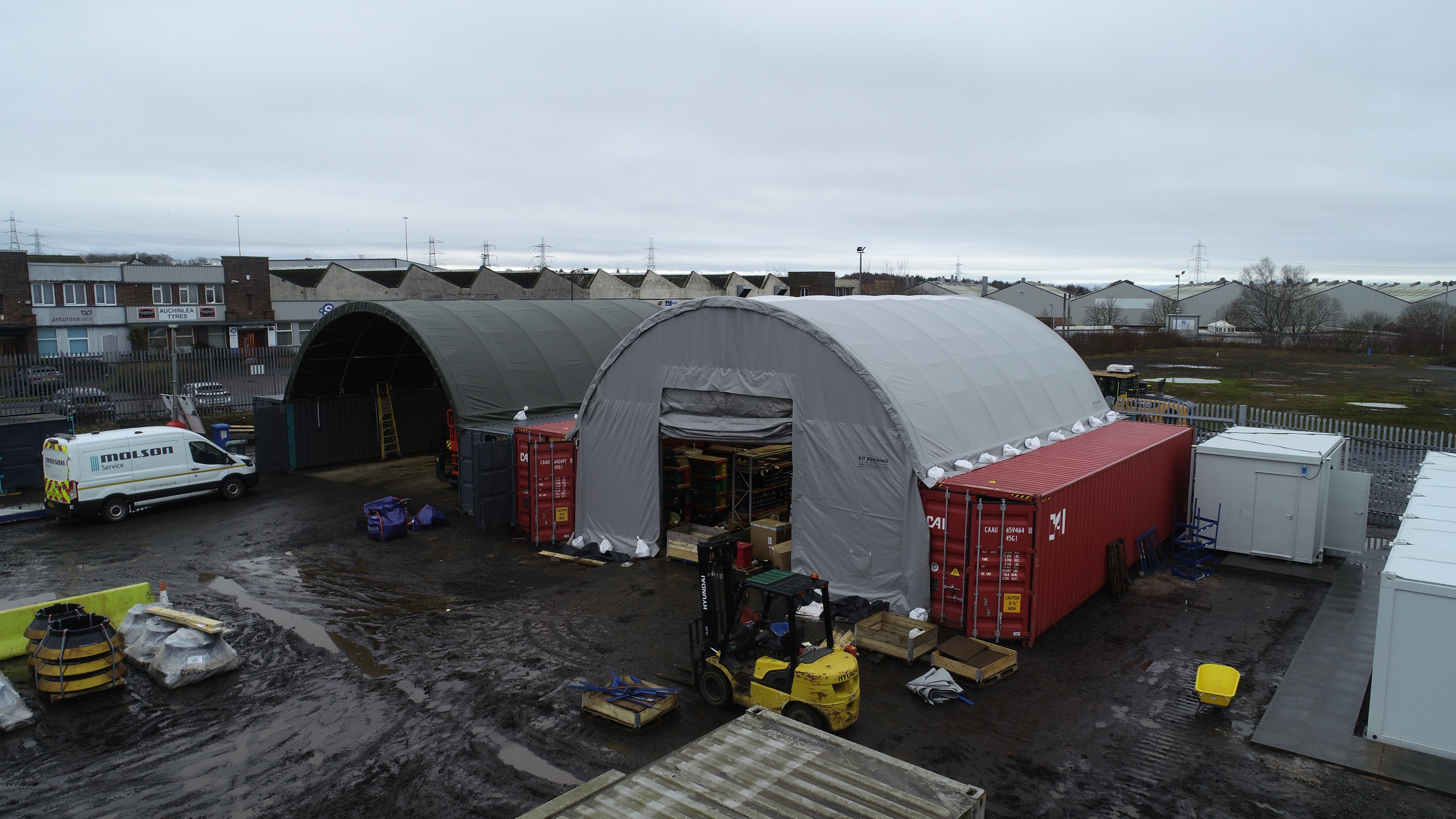 Portée de 12m (40ft) | Auvents pour conteneurs - 40ft x 12ft (12m x 4,5m)