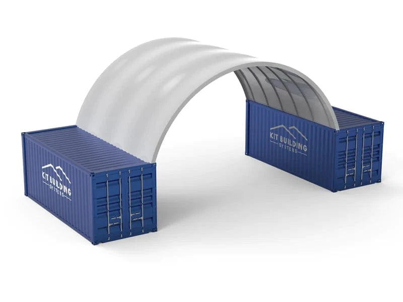 8m x 6m x 3m Container Canopy - Open both ends – Grey