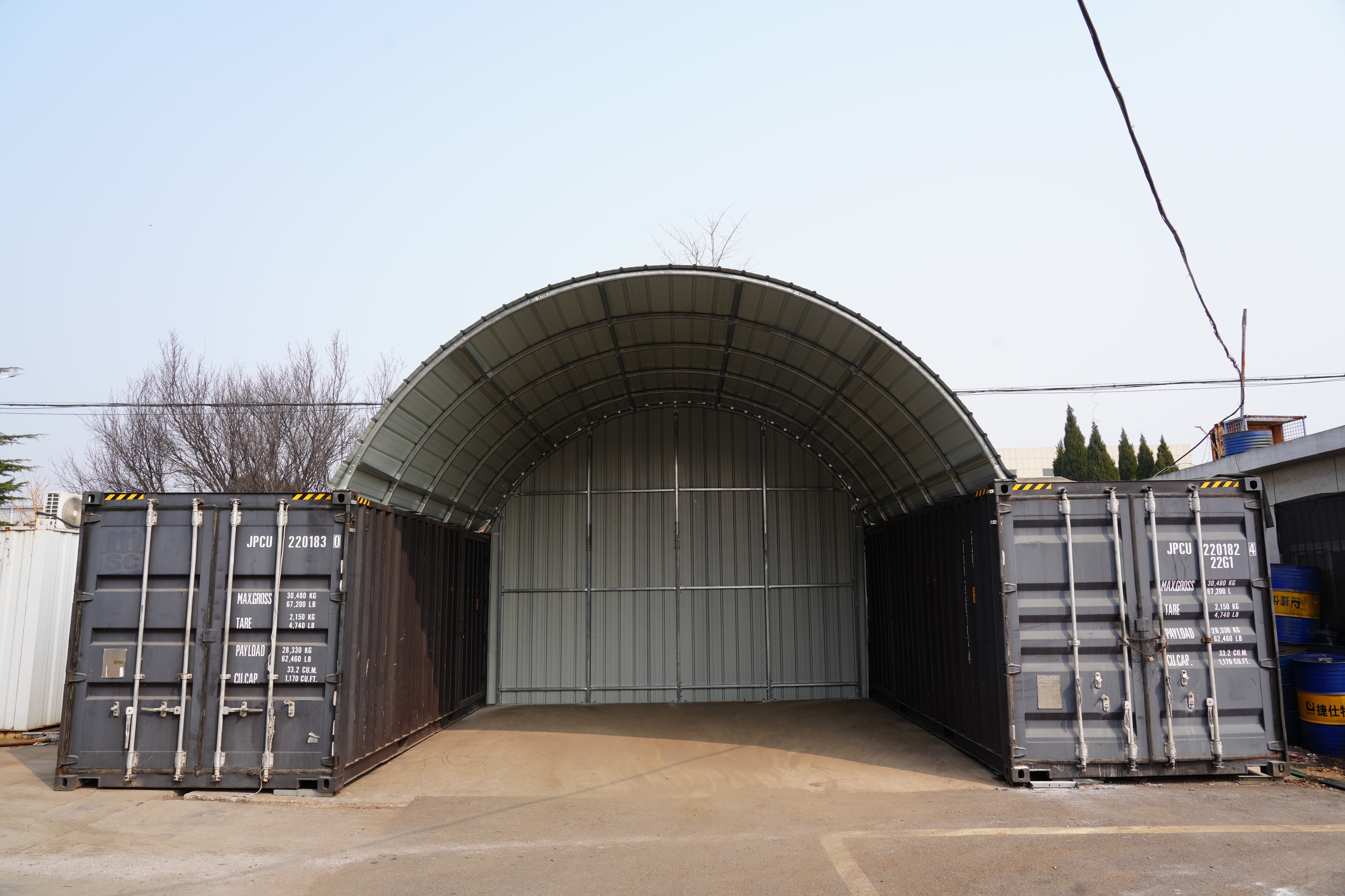 Auvents en conteneur en acier - 20ft x 20ft x 6,5ft (6m x 6m x 2m)