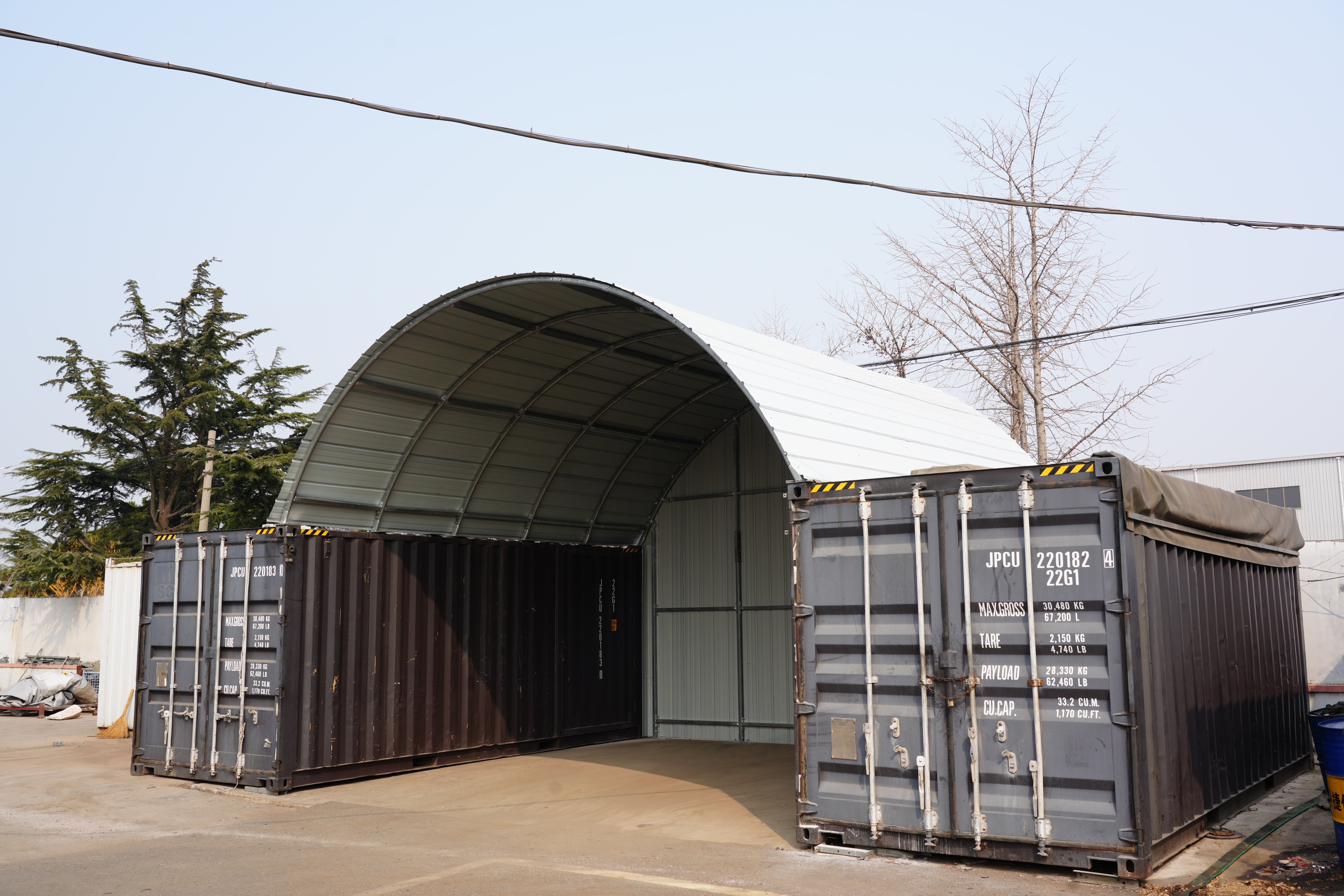 Auvents en conteneur en acier - 20ft x 20ft x 6,5ft (6m x 6m x 2m)