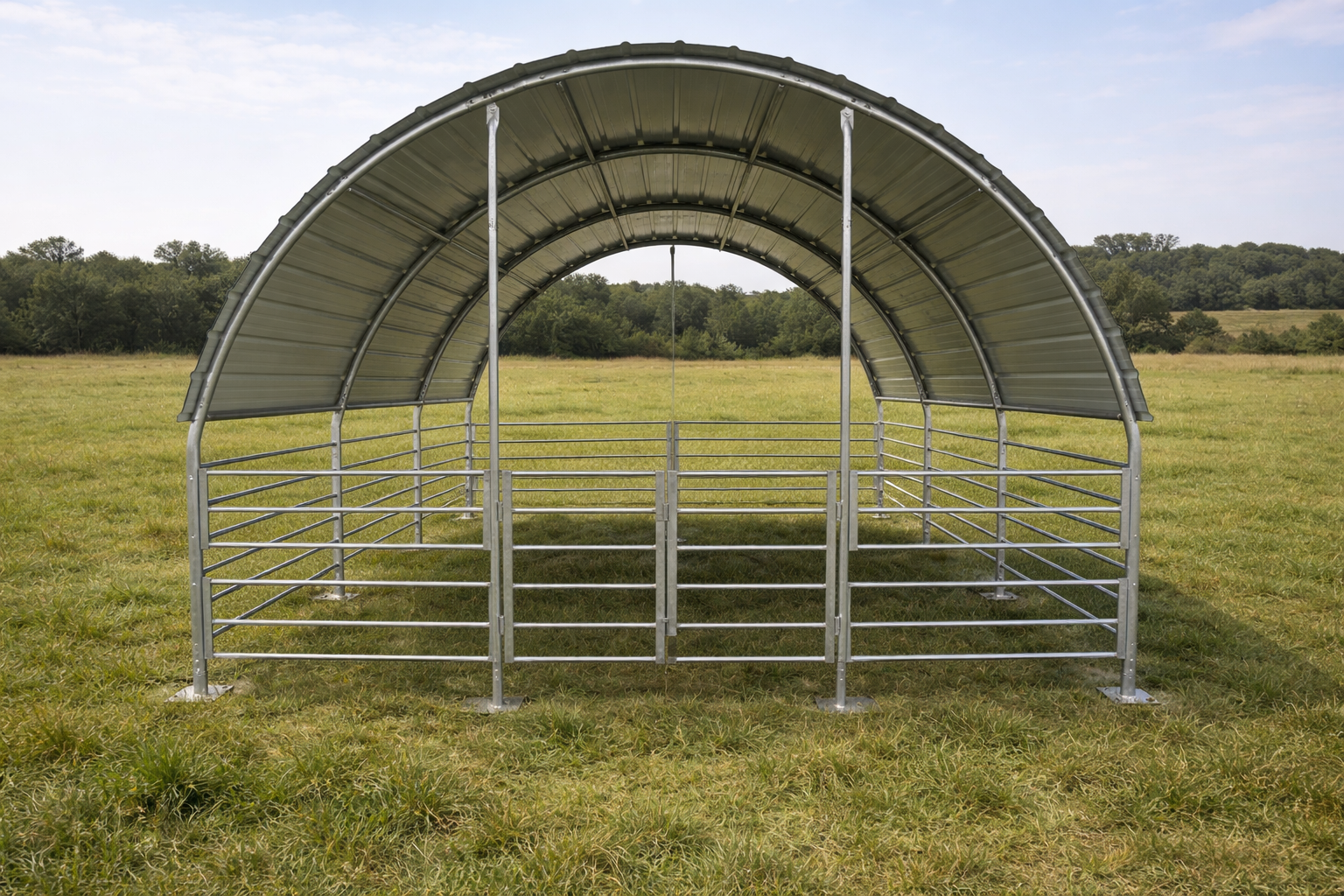 Abris pour bétail en acier fermé