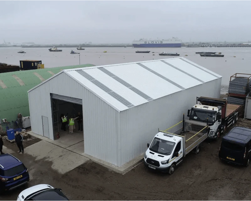 Double Truss frame - Single sheet cladding building - Semi Permanent storage building