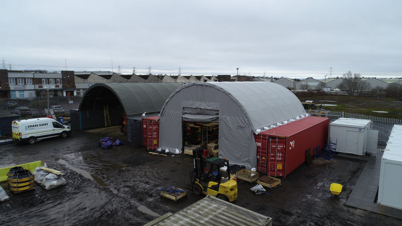Portée de 12m (40ft) | Auvents pour conteneurs - 40ft x 12ft (12m x 4,5m)