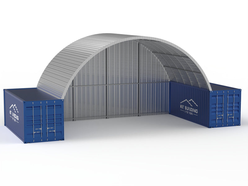 Auvents en acier pour conteneurs - 33 pieds x 20 pieds x 12 pieds (10 m x 6 m x 3,6 m)