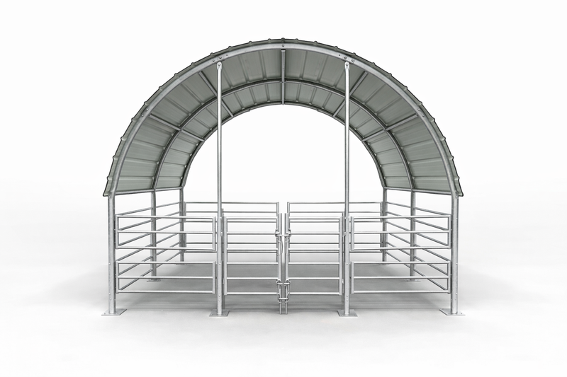 Abris pour bétail en acier fermé