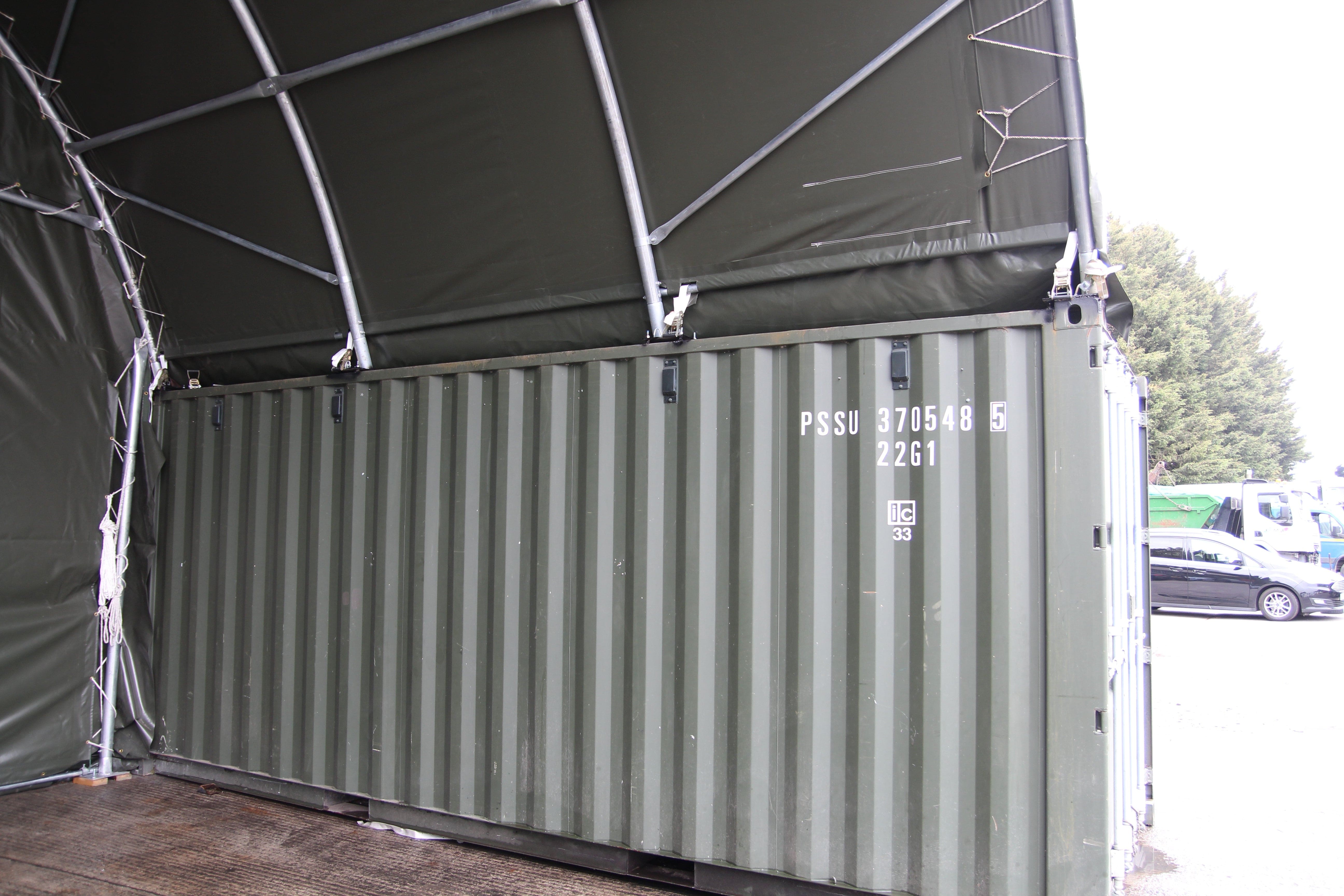 Kit Buildings Container Shelter - 33ft x 20ft x 12ft (10m x 6m x 3.6m)